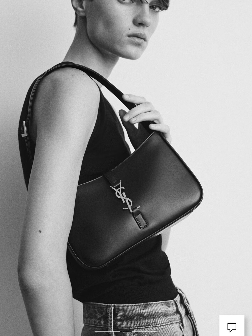 Saint Laurent  Le 5 A 7 hobo bag Black Mint Condition